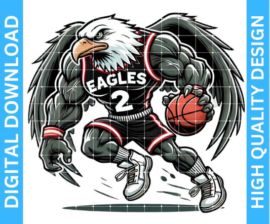 Elevate Your Crafting with Our High-Quality Eagles Basketball PNG Design