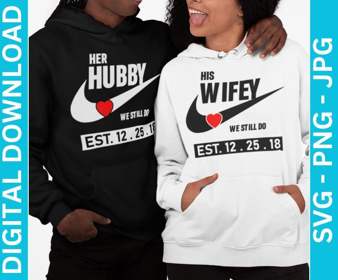 Husband and Wife Couples T-Shirt Design: Perfect SVGs for Shirts, Weddings, Valentine's, and Love Themes