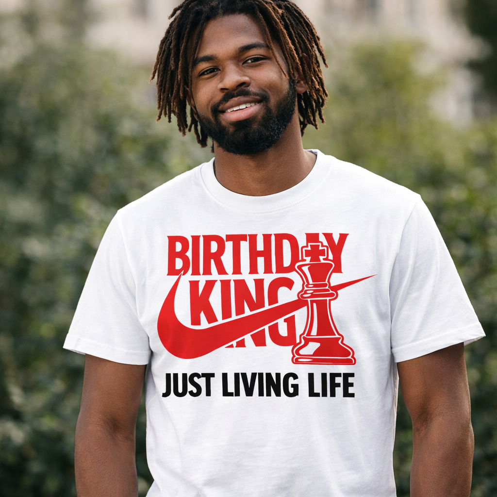 Birthday King PNG Mens Chess Piece Celebration Design Sublimation DTF DTG Transfer Instant Digital