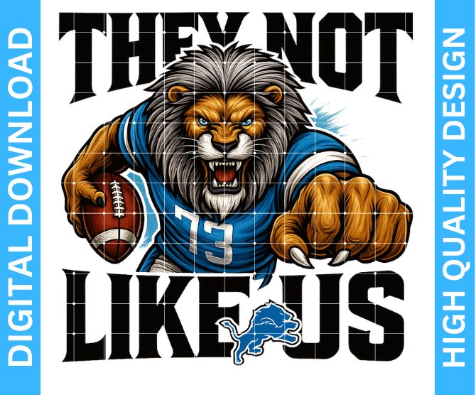 Lions Football Mascot PNG – Transparent Background for Crafting