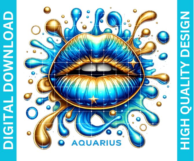 Aquarius Queen Birthday PNG Zodiac Royalty Design Sublimation Party Shirt Printable Instant Download