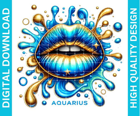 Aquarius Queen Birthday PNG Zodiac Royalty Design Sublimation Party Shirt Printable Instant Download