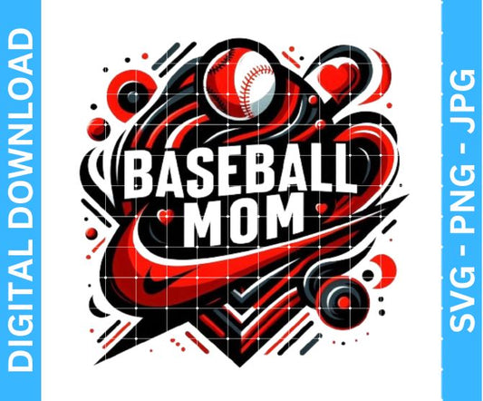 Baseball Mom Sublimation Design