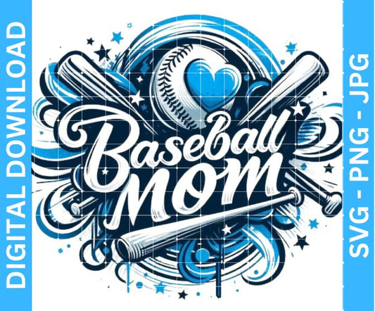 Baseball Mom Sublimation Design