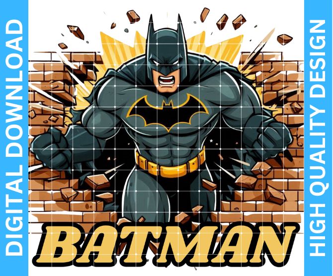 Batman Superhero PNG – High Quality Sublimation & DTF/DTG Digital Download | Transparent Background | Digital Kreative Favors
