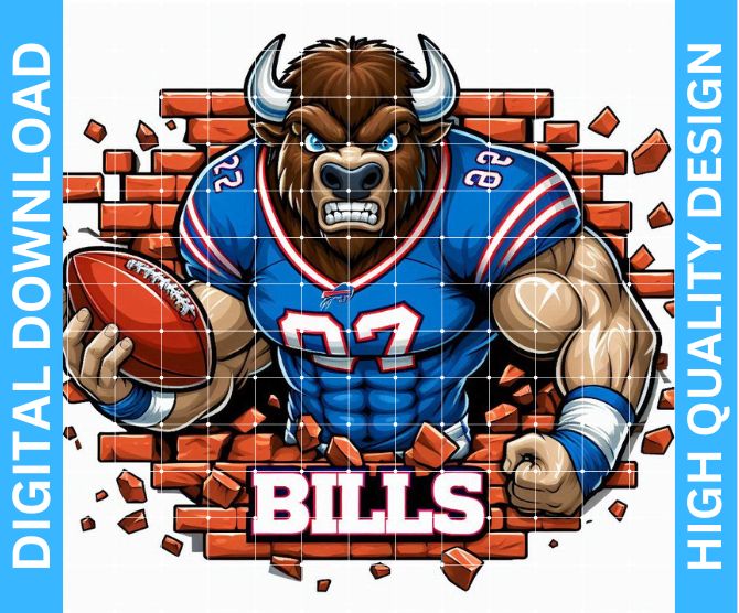 Bills Football Game Day PNG Design – Transparent Background for Crafting