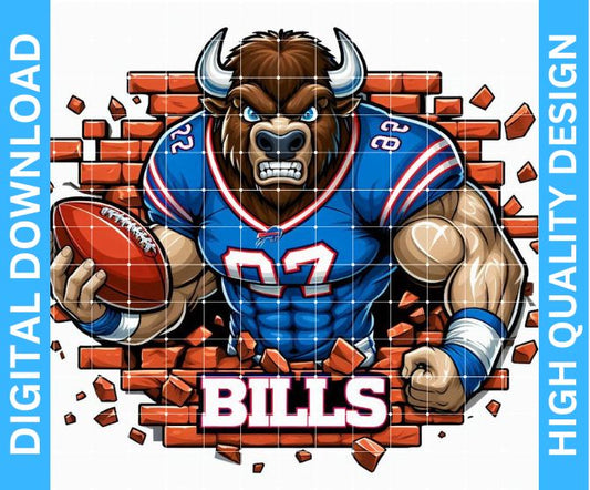 Bills Football Game Day PNG Design – Transparent Background for Crafting