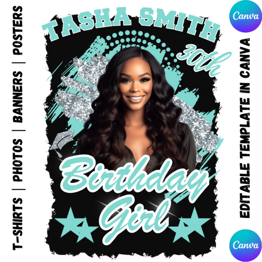 Birthday Girl Canva Editable Design