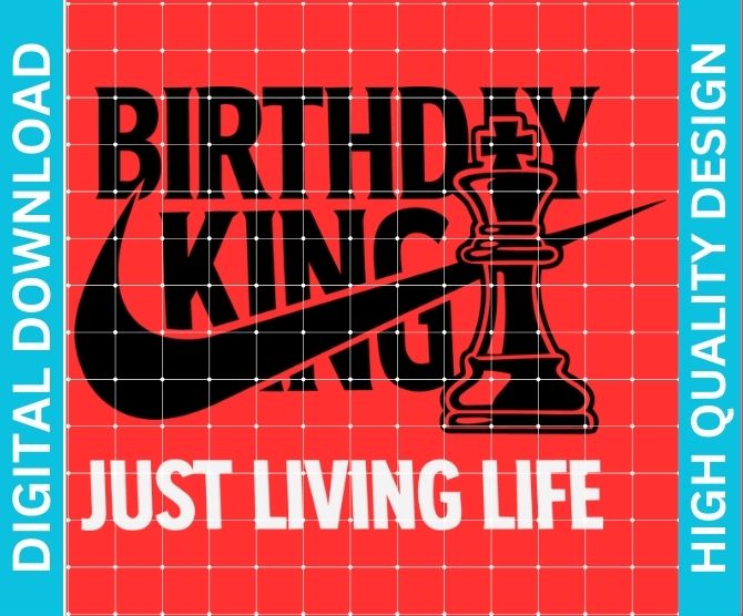 Birthday King PNG Mens Chess Piece Celebration Design Sublimation DTF DTG Transfer Instant Digital