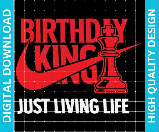 Birthday King PNG Mens Chess Piece Celebration Design Sublimation DTF DTG Transfer Instant Digital