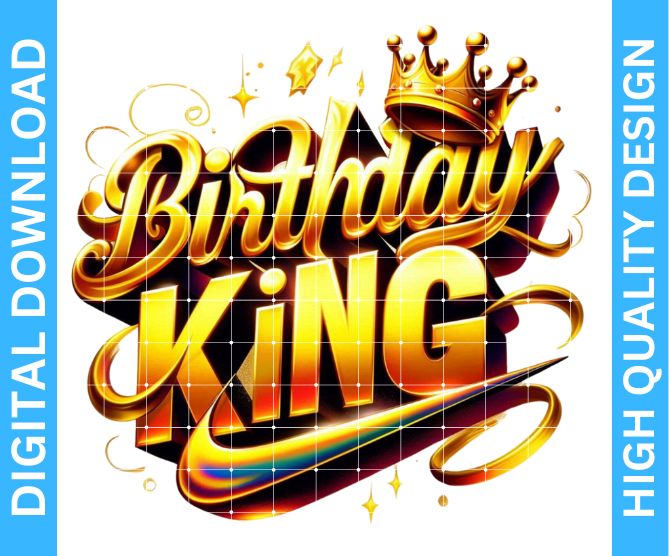 👑 Birthday King PNG Design | High Quality Digital Download | Transparent Background
