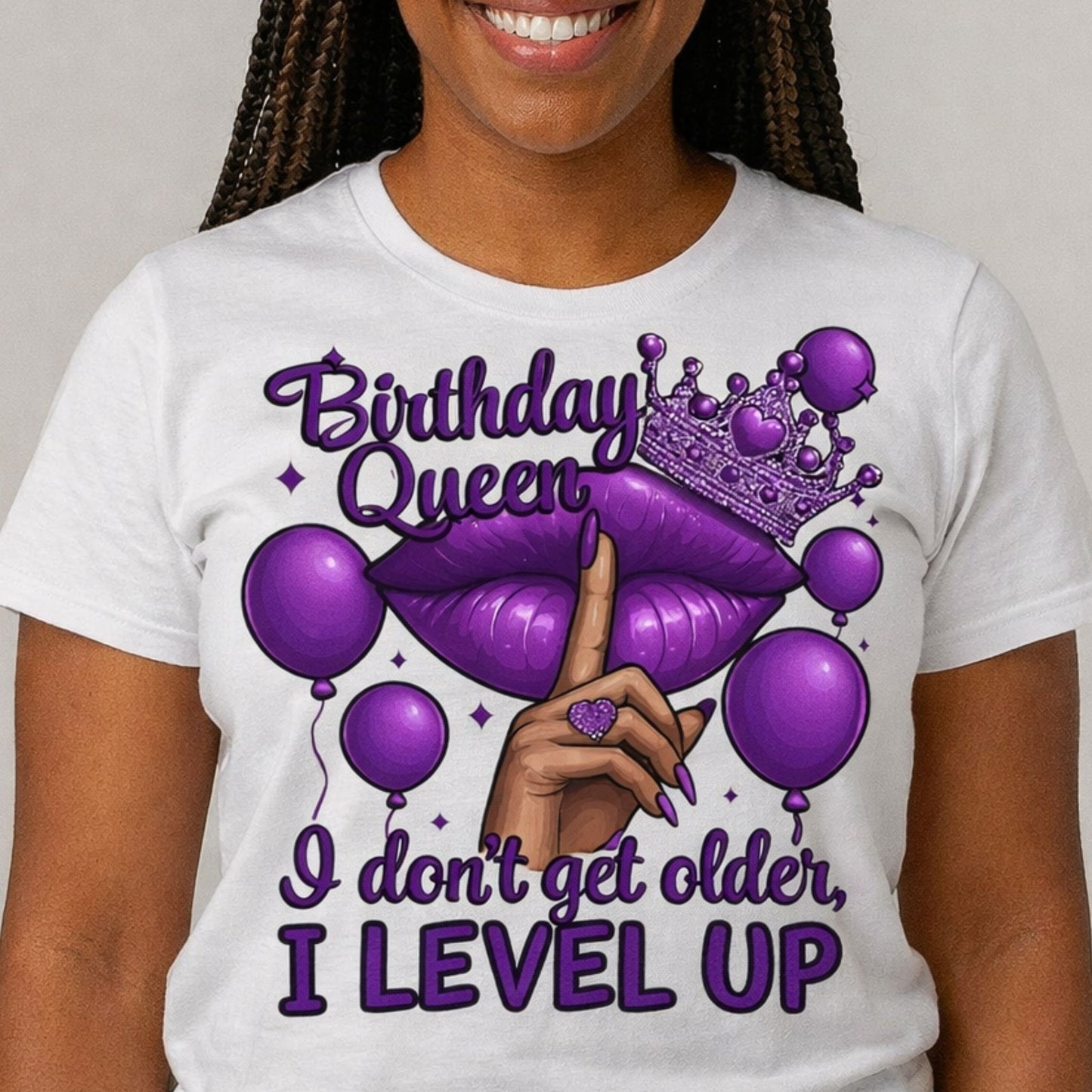 👑 Birthday Queen PNG Design | High Quality Sublimation & DTF/DTG Digital Download | Transparent Background
