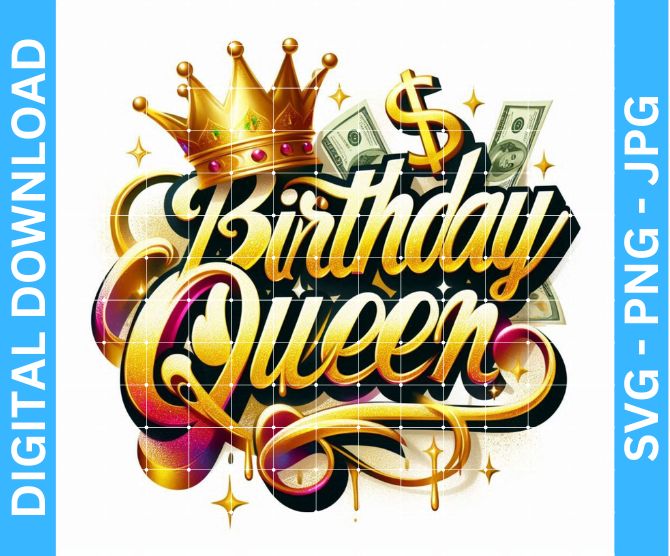 Birthday Queen Sublimation Design