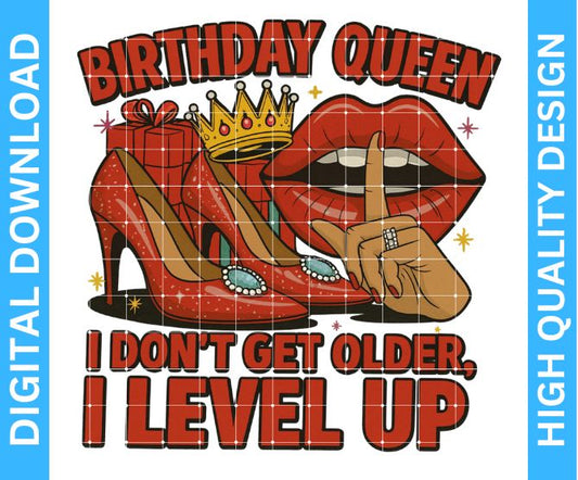 👑 Birthday Queen PNG Design | High Quality Digital Download | Transparent Background