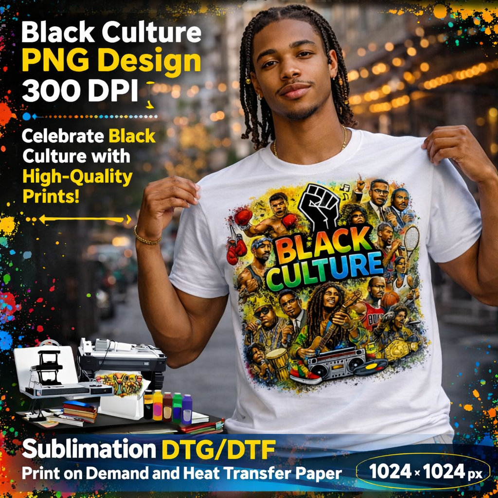 Black Culture PNG: Melanin Power Design, Juneteenth 1865 PNG Sublimation Ready Digital Download