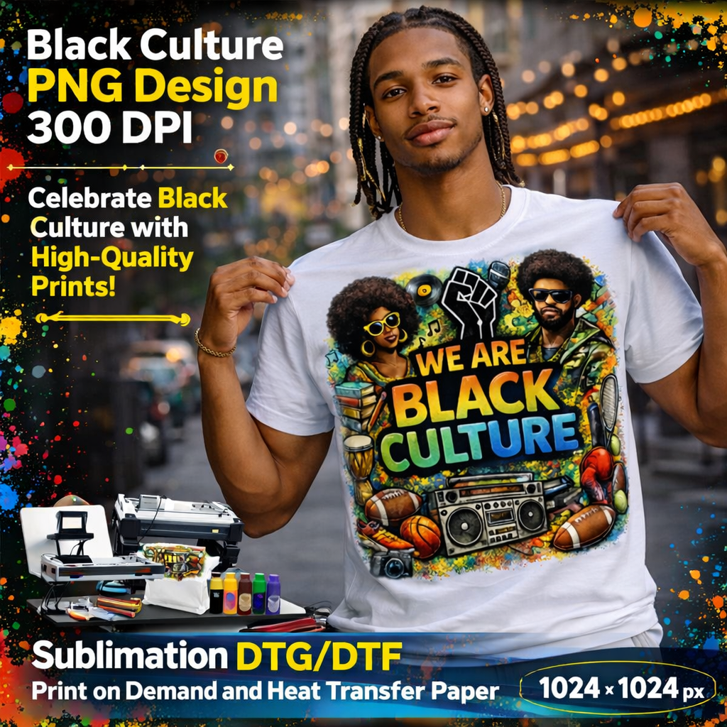We Are Black Culture PNG, Melanin Pride Graphic for Shirts, Sublimation Design