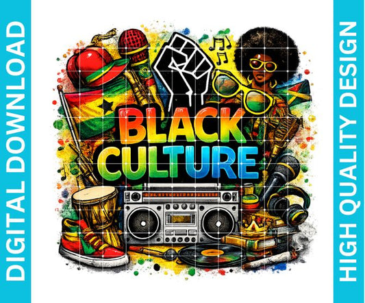 Black Culture PNG | Black Excellence PNG | Pan African Colors Africa Map PNG | Black History Month Sublimation | Instant Download