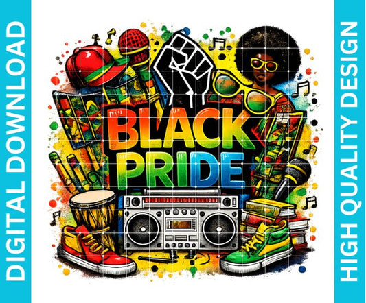 Celebrating Black Pride PNG | Black Excellence PNG | Pan African Colors Africa Map PNG | Black History Month Sublimation | Instant Download