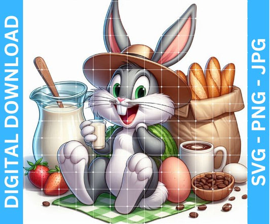 Bugs Bunny cartoon character sublimation design