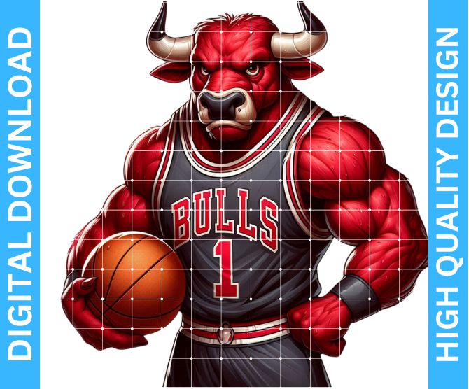 Bulls Basketball Mascot PNG: Iconic Spirit for Your Creative Projects