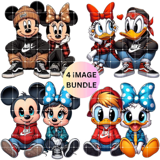 Cartoon Characters PNG Digital Graphic Designs Bundle for DTF, DTG, and Sublimation