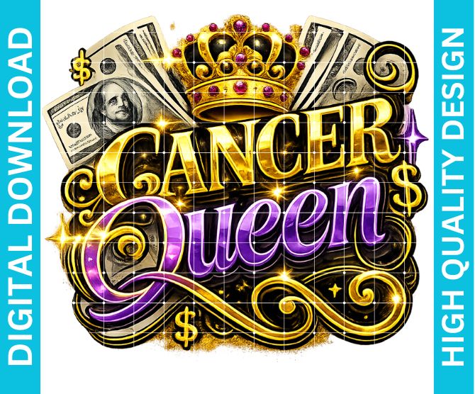 Cancer Queen Zodiac PNG, Astrology Birthday Graphic for Shirts Sublimation Design
