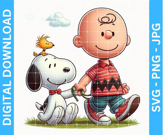 Charlie Brown cartoon character sublimation design