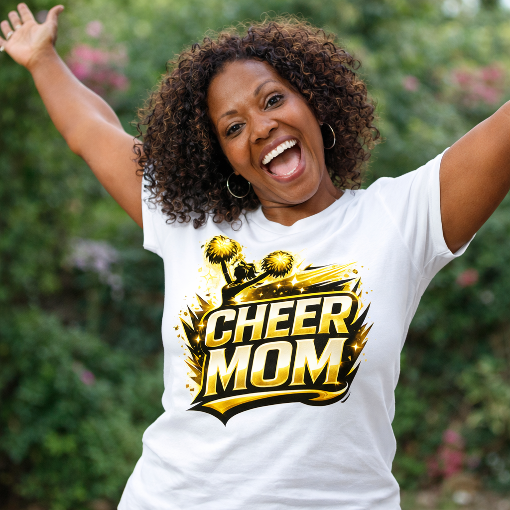 Cheer Mom PNG Graphic, Proud Supporter Design for Shirts Sublimation Print