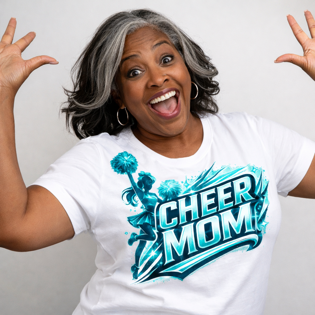 Cheer Mom PNG Graphic, Proud Supporter Design for Shirts Sublimation Print