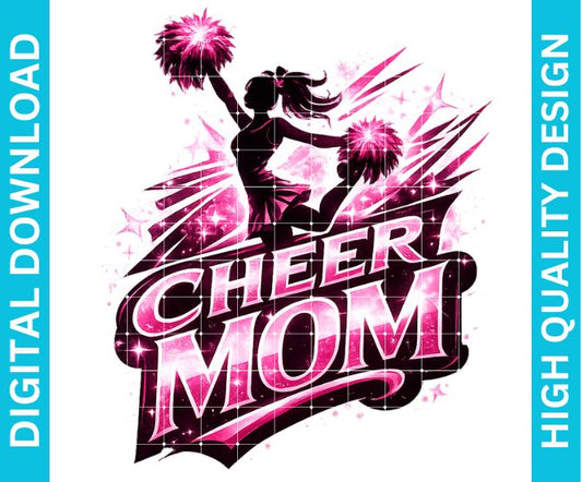Cheer Mom PNG Graphic, Proud Supporter Design for Shirts Sublimation Print
