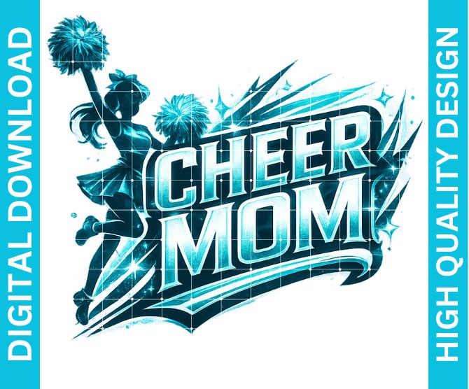 Cheer Mom PNG Graphic, Proud Supporter Design for Shirts Sublimation Print