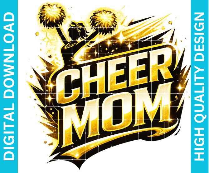 Cheer Mom PNG Graphic, Proud Supporter Design for Shirts Sublimation Print