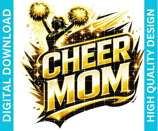 Cheer Mom PNG Graphic, Proud Supporter Design for Shirts Sublimation Print