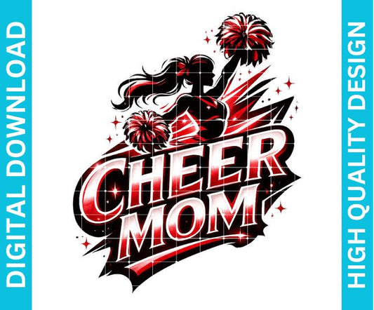 Cheer Mom PNG Graphic, Proud Supporter Design for Shirts Sublimation Print