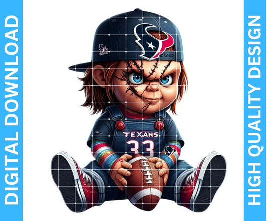 Texans Doll Football Mascot Sublimation Design