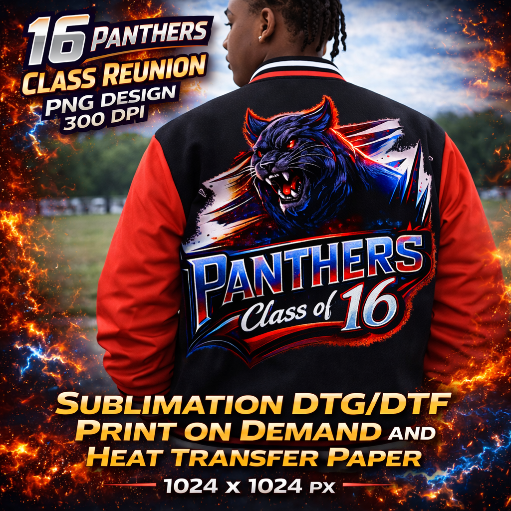 Class of 16 Reunion PNG Panthers Homecoming Alumni School Spirit Sublimation | 10 Year Reunion Design