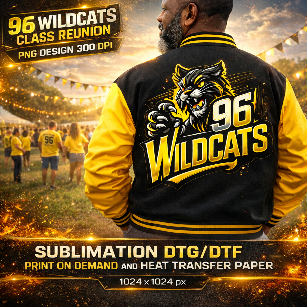 96 Wildcats Class Reunion PNG Homecoming Alumni School Spirit Sublimation | 30 Year Reunion Design