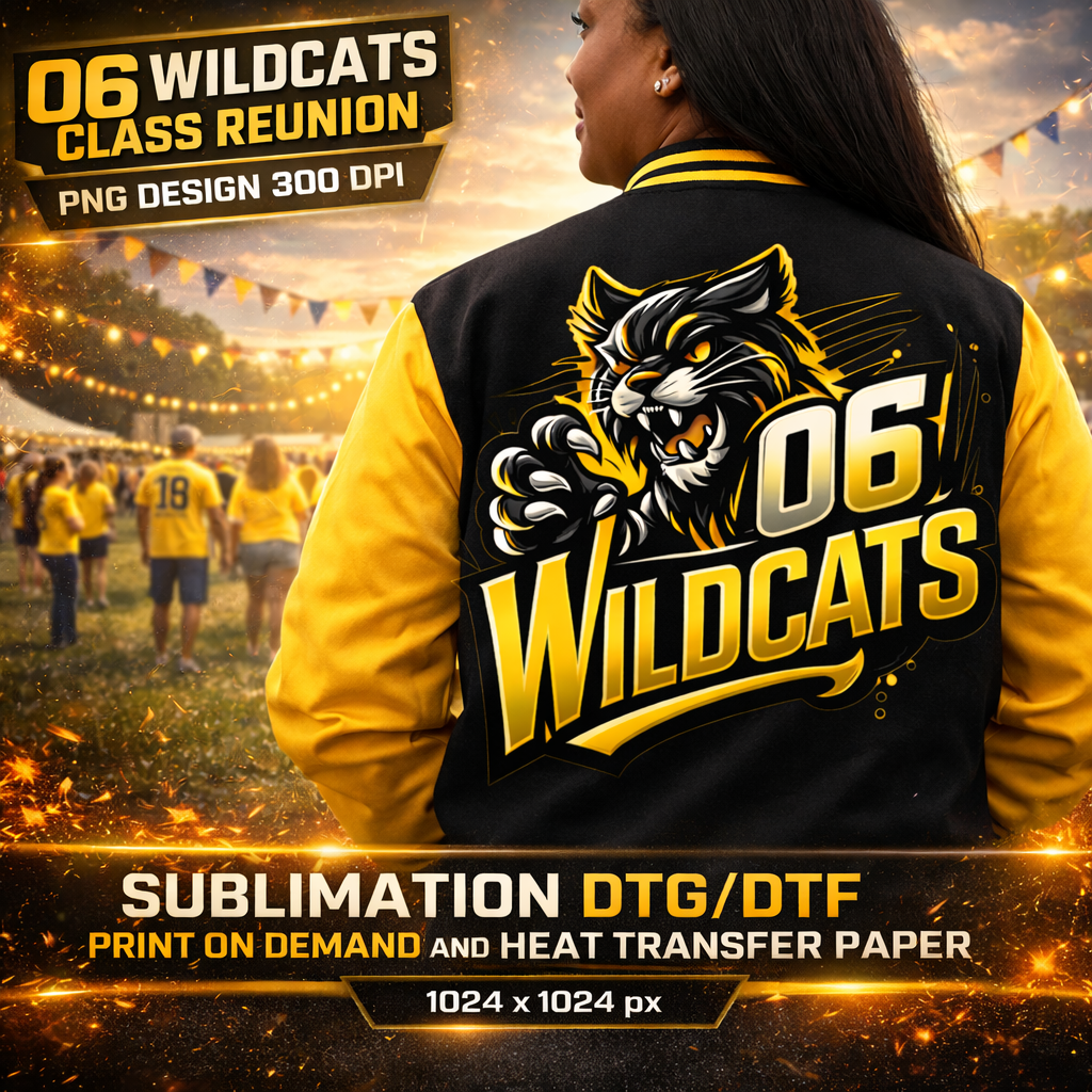 06 Wildcats Class Reunion PNG Homecoming Alumni School Spirit Sublimation | 20 Year Reunion Design