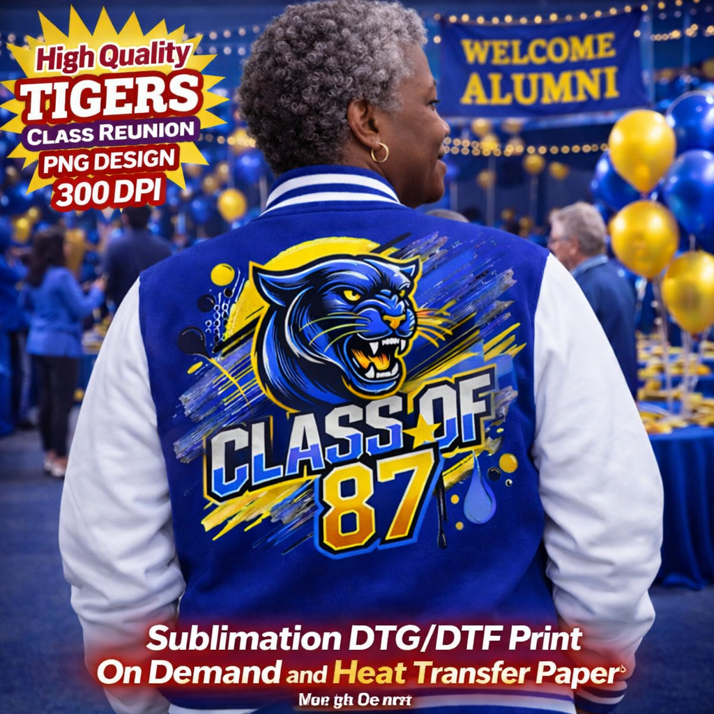 Class of 87 Panthers Reunion PNG Alumni School Spirit Design Sublimation DTF Instant Download