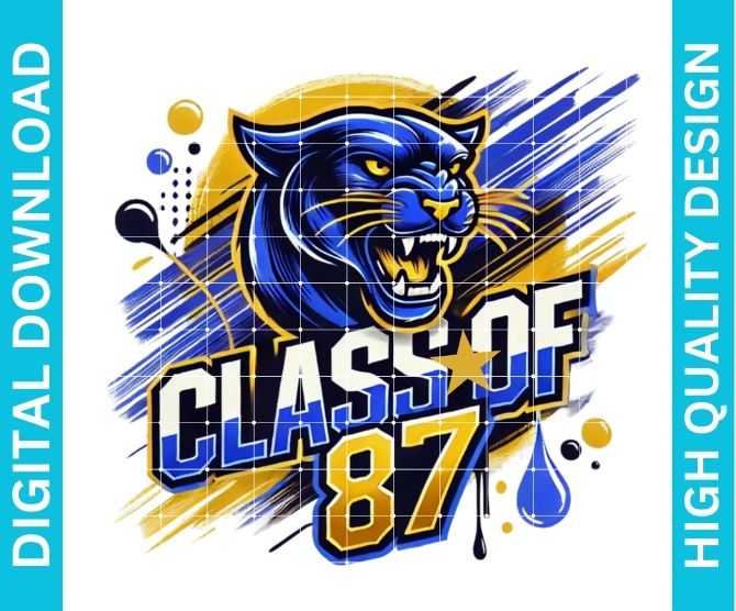 Class of 87 Panthers Reunion PNG Alumni School Spirit Design Sublimation DTF Instant Download