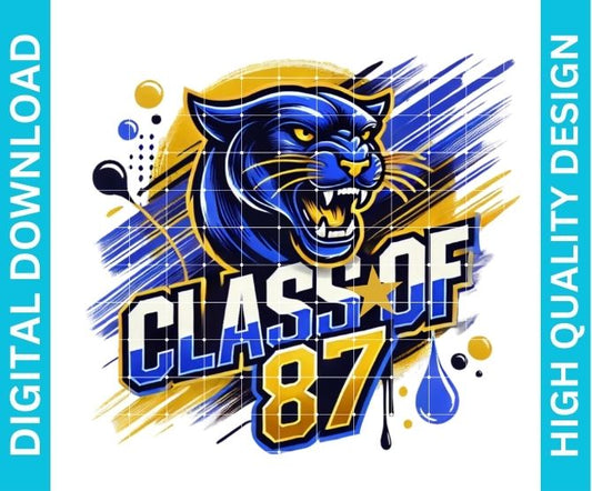 Class of 87 Panthers Reunion PNG Alumni School Spirit Design Sublimation DTF Instant Download