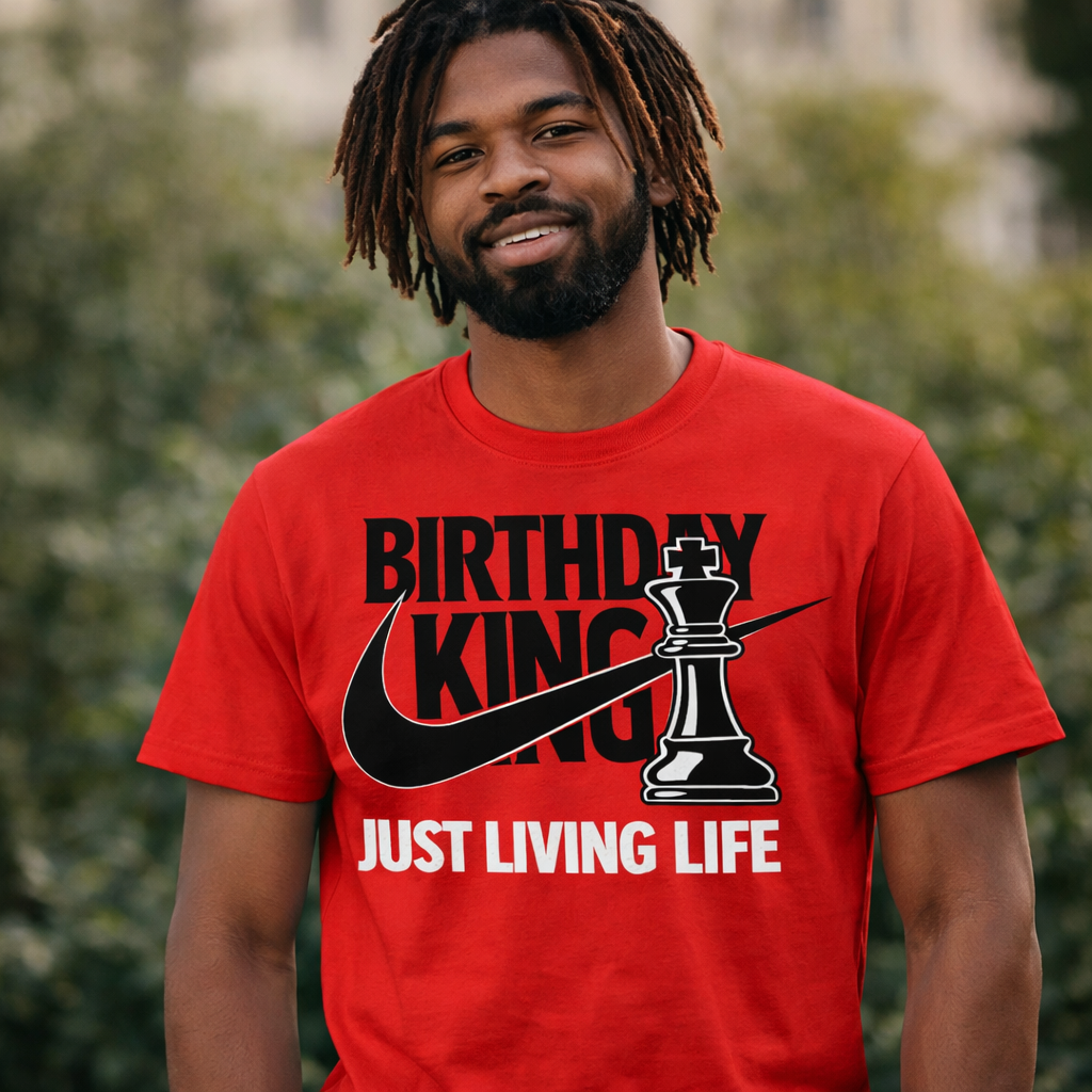 Birthday King PNG Mens Chess Piece Celebration Design Sublimation DTF DTG Transfer Instant Digital