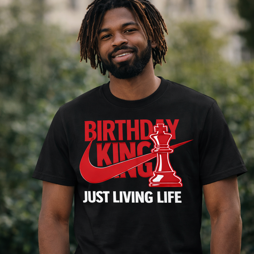 Birthday King PNG Mens Chess Piece Celebration Design Sublimation DTF DTG Transfer Instant Digital