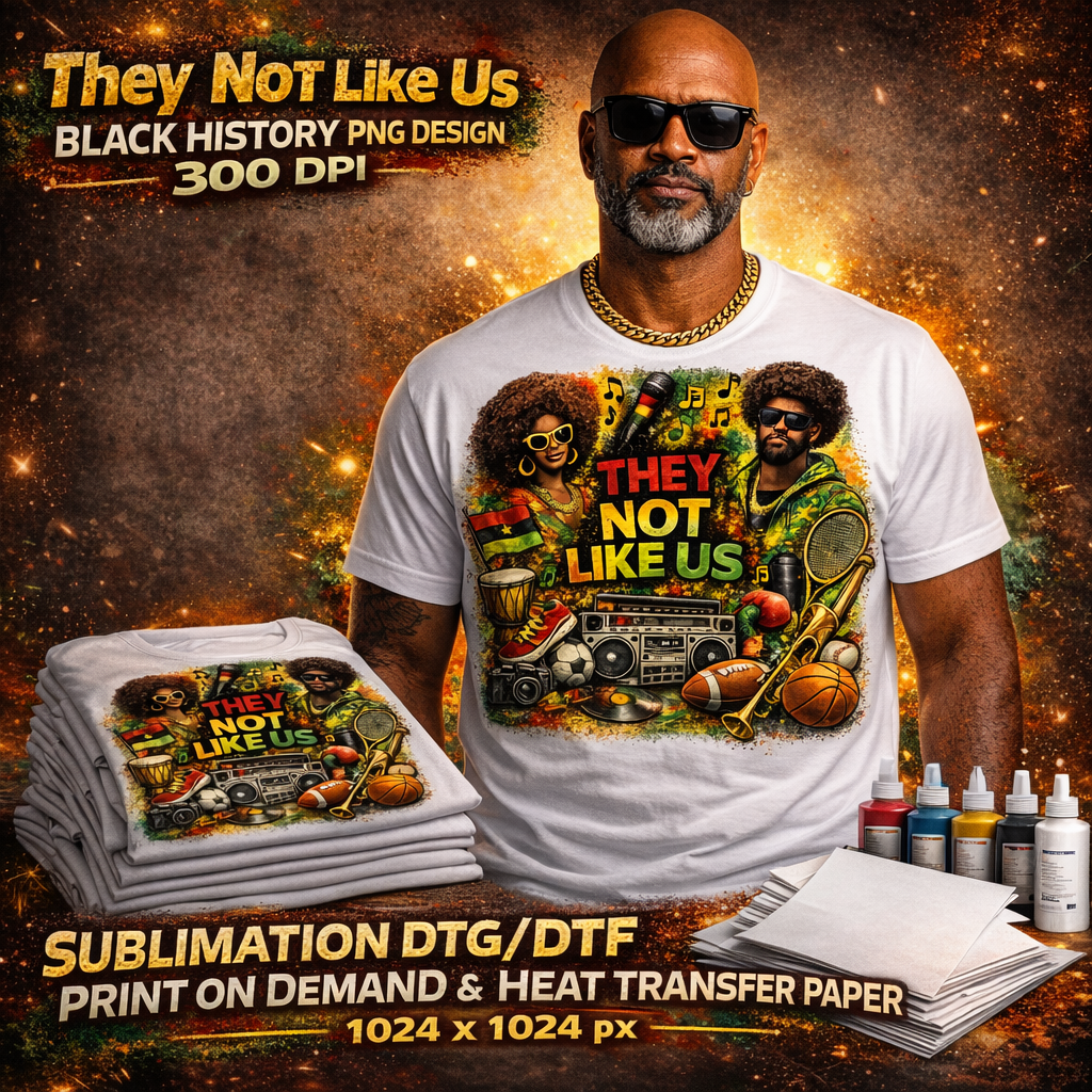 They Not Like Us Black History PNG, Cultural Pride Graphic for Shirts Design