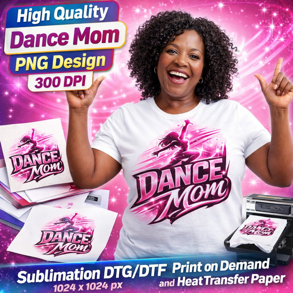 Dance Mom PNG Graphic, Proud Supporter Design for Shirts Sublimation Print