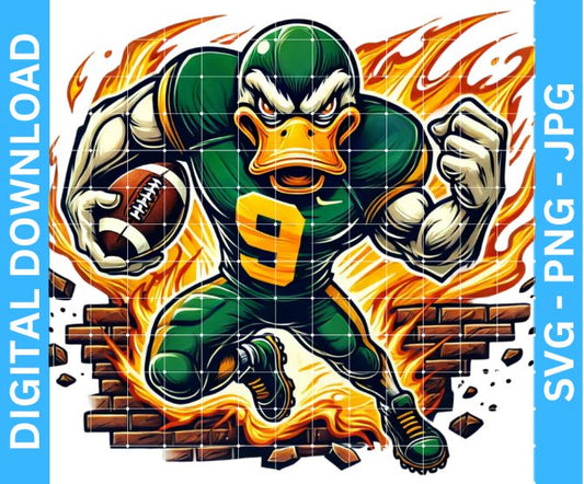 Ducks Football Mascot Sublimation Design