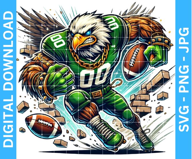 Eagles Football Mascot Sublimation Design