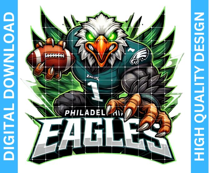 🏈 Eagles Football Mascot PNG – High Quality Digital Designs with Transparent Background for Crafters