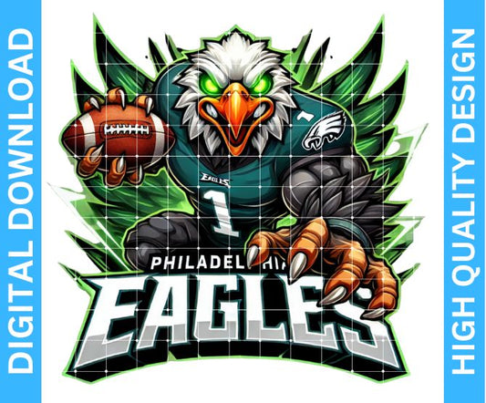 🏈 Eagles Football Mascot PNG – High Quality Digital Designs with Transparent Background for Crafters