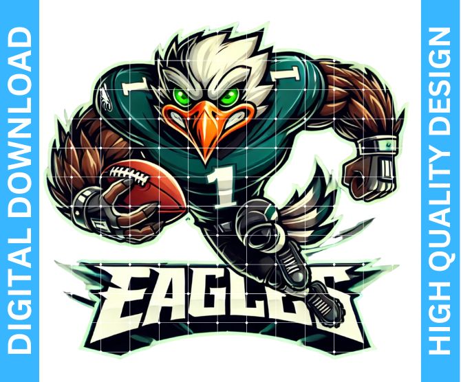 🏈 Eagles Football Mascot PNG – High Quality Digital Designs with Transparent Background for Crafters